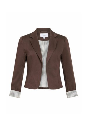 VILA, BLAZER VISAGA SHORT JERSEY - Blazer - coffee bean
