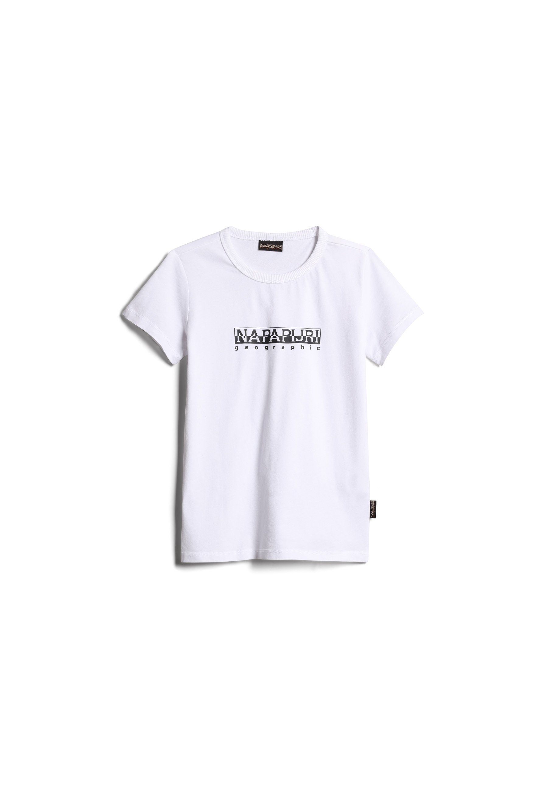 Camiseta Napapijri S-Box SS Hombre - Amarillo Kumquat, Cuello Redondo, Corte Boxy, Primavera-Verano