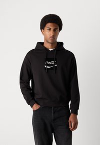 Antony Morato HOODIE BOXY FIT WITH FLOCK AND RUBBER INJECTION LOGO PRINT - Sweater - black