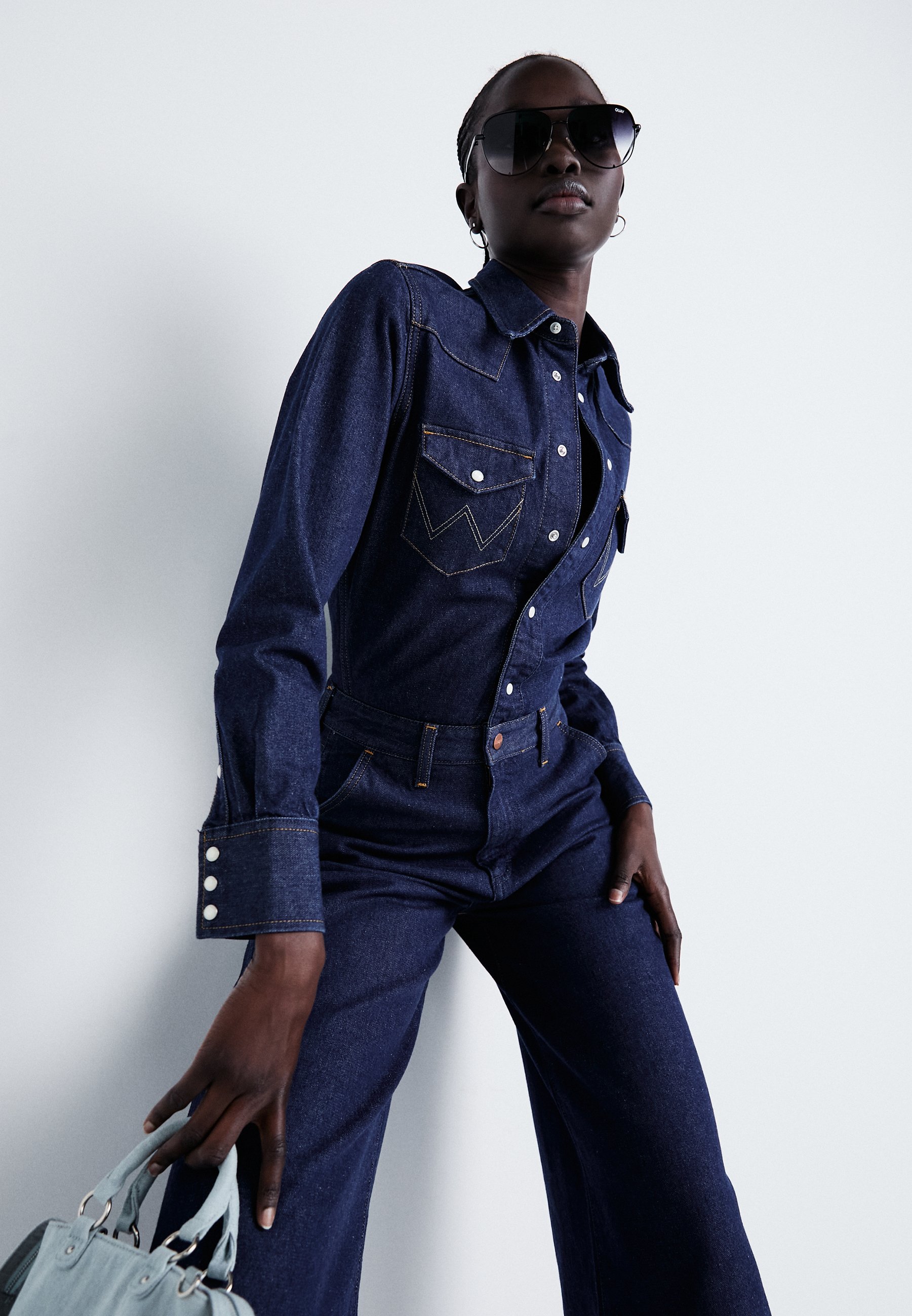 ぎ*ま様 70's Wrangler Denim Coverall Wrangler TROUSER COVERALL - Jumpsuit - aged blue/blue denim
