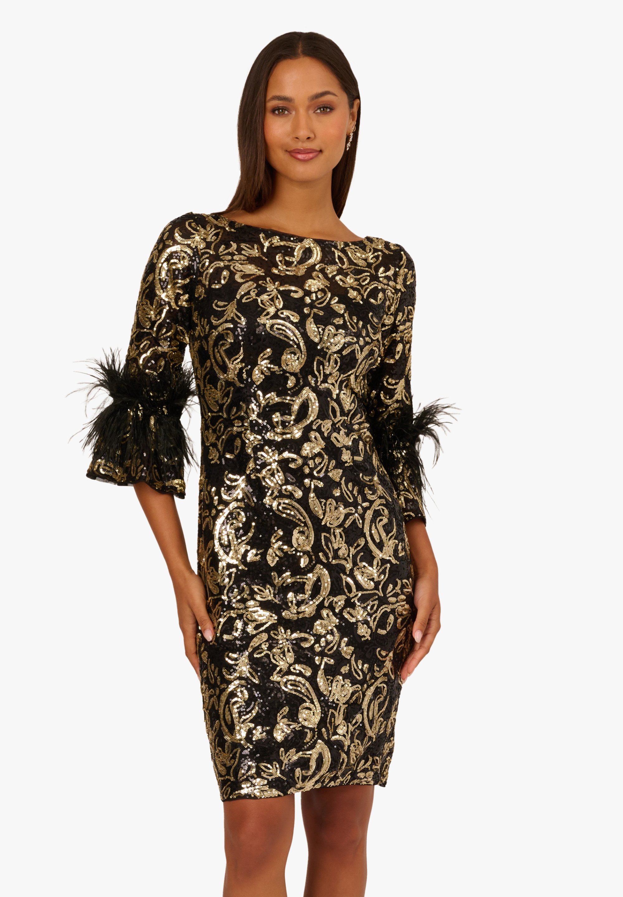 slim fit dress slacks OSMINE af nor - Kjoler - Una Paisley Dress - Black Gold