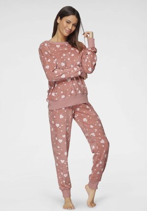 SET - Pyjama set - altrosa weiß allover gemustert