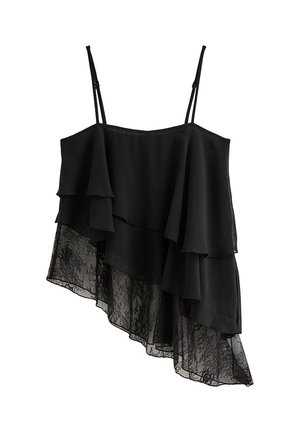 New Look, LACE ASYMMETRIC  CAMI TOP - Top - black