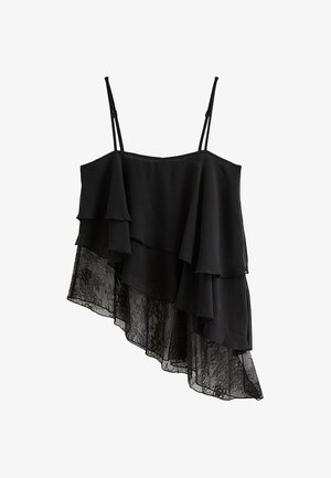 New Look, LACE ASYMMETRIC CAMI TOP - Top - black