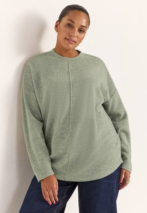 Strickpullover - khaki green melange