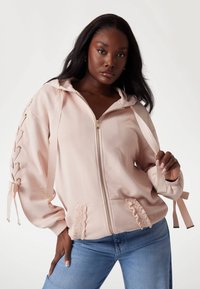 Guess HOODIE - Majica s kapuljačom i patentnim zatvaračem - rose