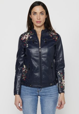 Koroshi Faux leather jacket - navy