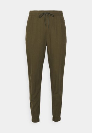 LINEN BLEND - Trousers - olive