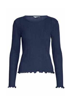 Jūros kariuomenės ilgarankovė palaidinė, pagaminta iš raižyto audinio. Su iškirpte ir banguotu apvadu, pasipuošusi lygaus audinio rankovėmis.