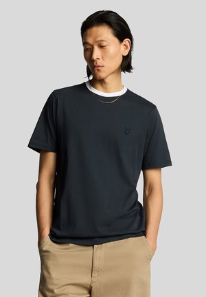 CONTRAST COLLAR SUPERFINE  - T-shirts basic - w dark navy  white