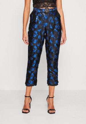 MARGOT JACQUARD BELTED TROUSERS - Pantaloni - black