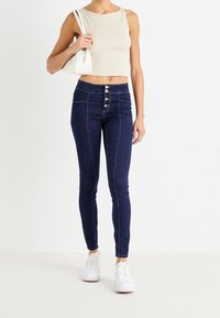 ONLY Vaqueros pitillo - dark-blue denim