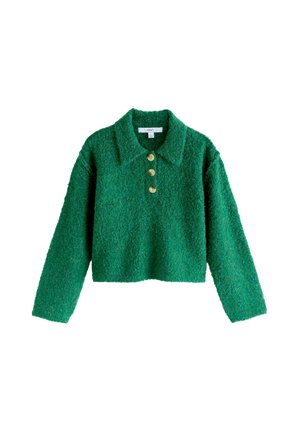 REGULAR FIT - BOUCLE LONG SLEEVE - Polo krekls - dark green