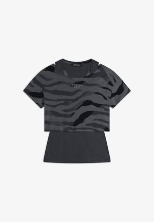 Freddy SET CROPPED - Top - black zebraanimaliermulticolor