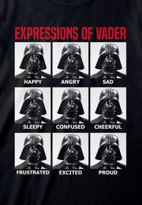 Henry Tiger STAR WARS EXPRESSIONS OF VADER - Triko s potiskem - black