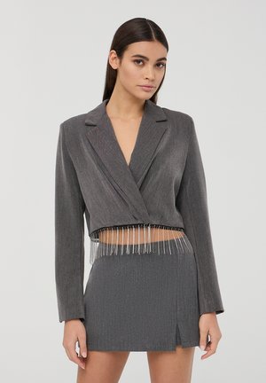 Terranova CROPPED WITH A CHAIN - Blazer - grigio melange