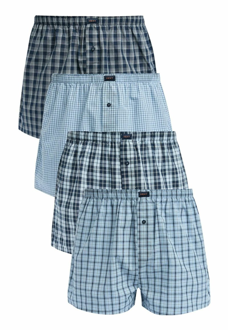 Next - 4 PACK - Swimming shorts - mixed blue check, Enlarge