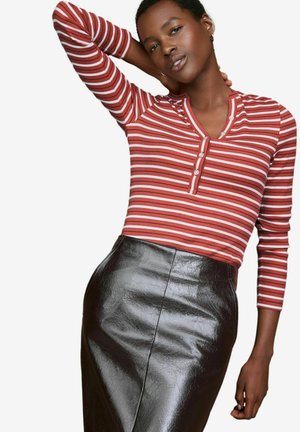 BUTTON HENLEY  - Långärmad tröja - red