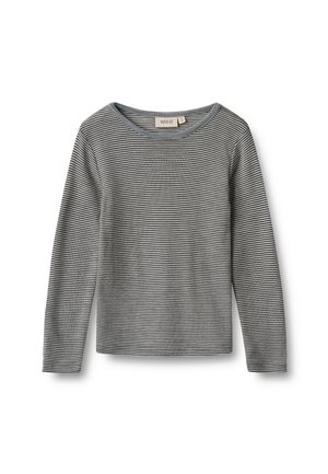 Wheat, WOOL T-SHIRT L/S ALFIE - T-shirt à manches longues - navy stripe