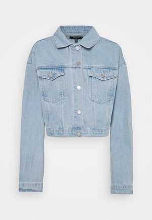 CROP JACKET - Chaqueta vaquera - blue
