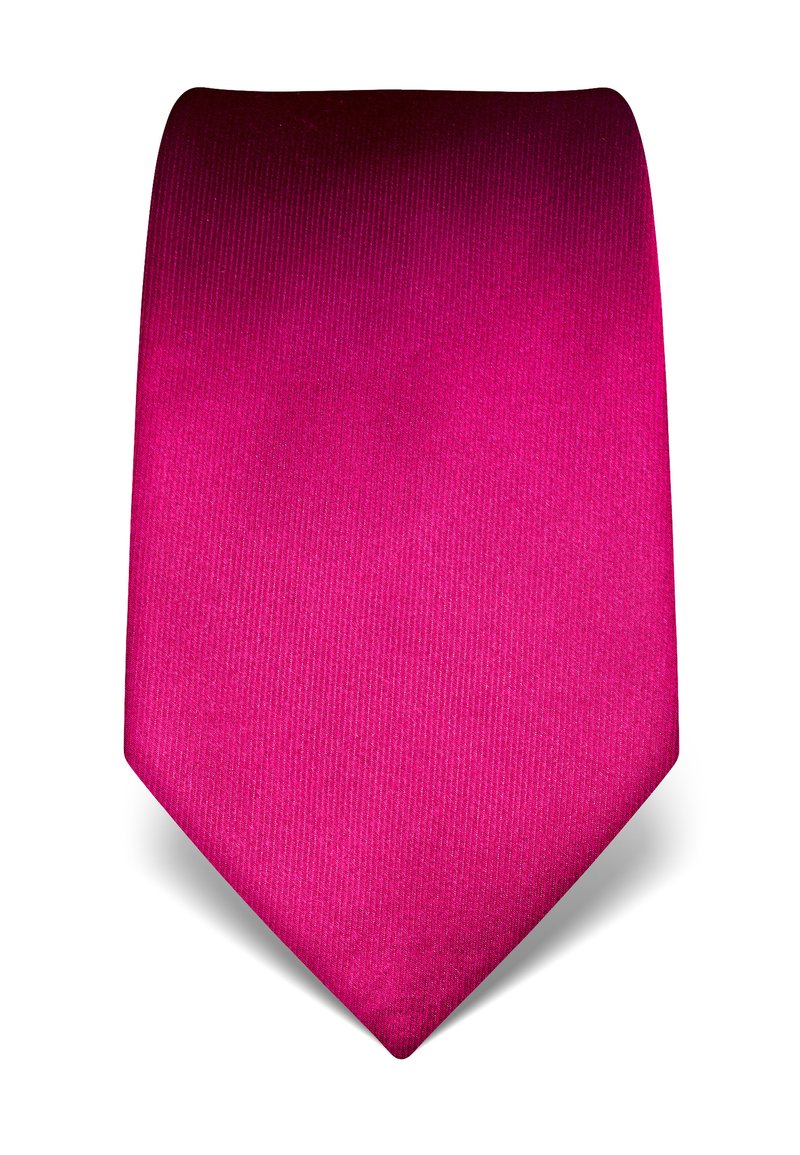 Magenta stropdas met een subtiele ribbelstructuur en een brede, spitse punt, met een effen kleur ontwerp zonder enige patronen of hardware.