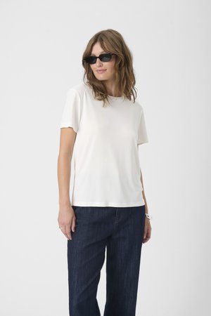 Soaked in Luxury SLCOLUMBINE CREWNECK T SS - Lihtne T-särk - broken white