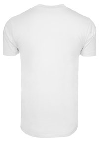 Hvit bomulls T-skjorte med klassisk rund hals, korte ermer og en glatt tekstur. Baksiden er ensfarget uten noen design eller logoer.