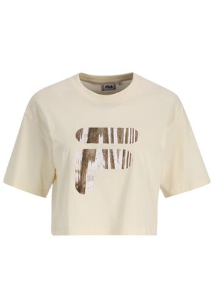 Fila BOTHEL CROPPED GRAPHIC TEE - T-shirt con stampa - antique white
