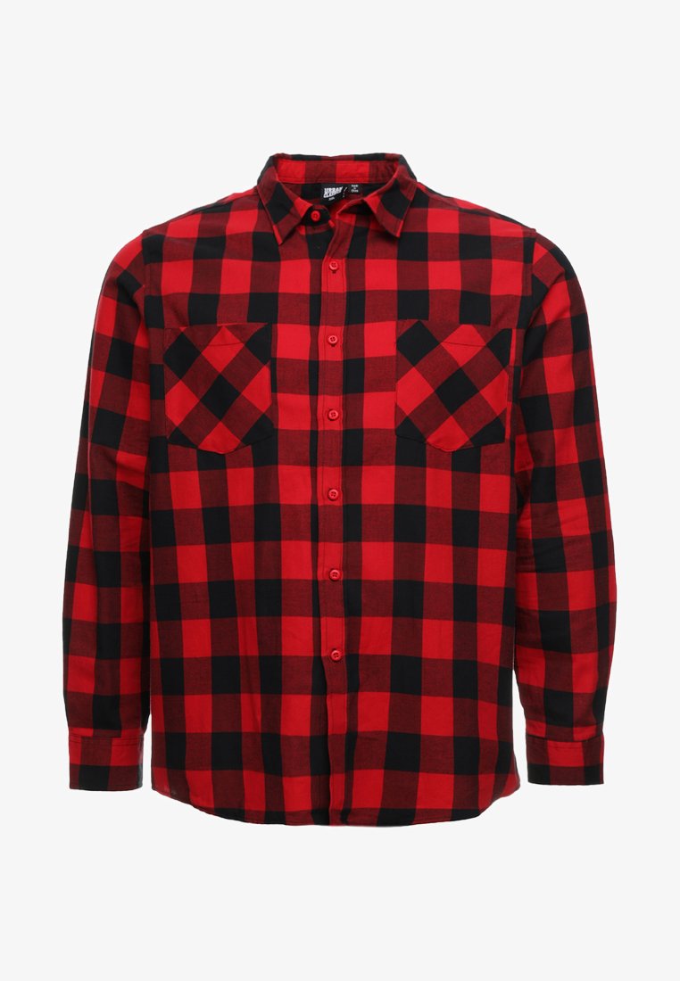 Urban Classics - CHECKED - Overhemd - black/red, Vergroten