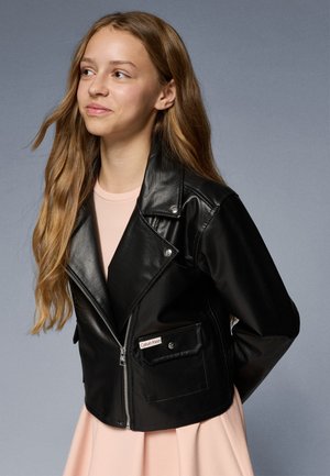 BIKER JACKET - Imitert skinnjakke - black