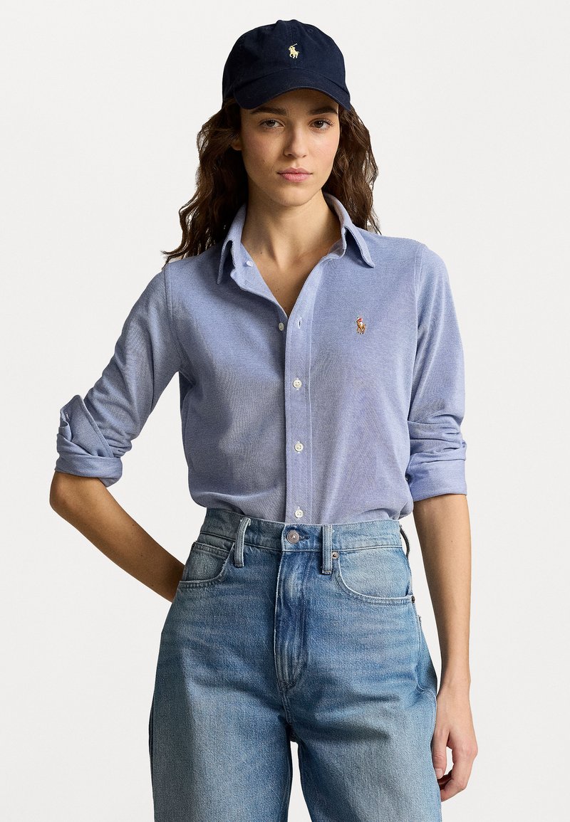 Polo Ralph Lauren LONG SLEEVE BUTTON FRONT SHIRT - Bluza z gumbi - bastille blue