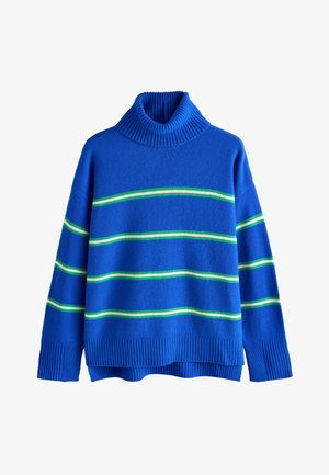 Next, ROLL NECK - Trui - blue/green stripe