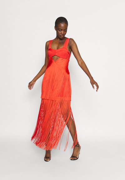 Hervé Léger DRAPED FRINGE CUT OUT GOWN - Suknia balowa