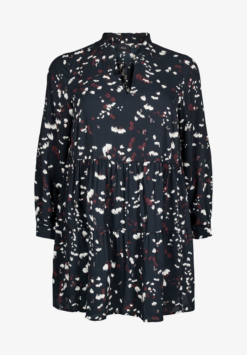 Zizzi MIT UND GERÜSCHTEM KRAGEN - Tuunika - black aop print
