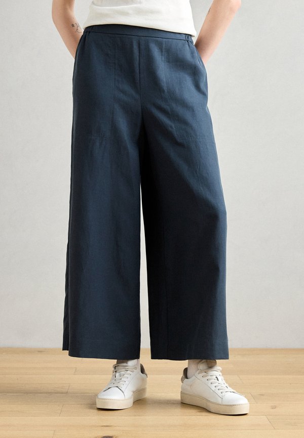 PANTS CULOTTE STYLE ELASTIC WAISTBAND SEAM POCKETS - Trousers
