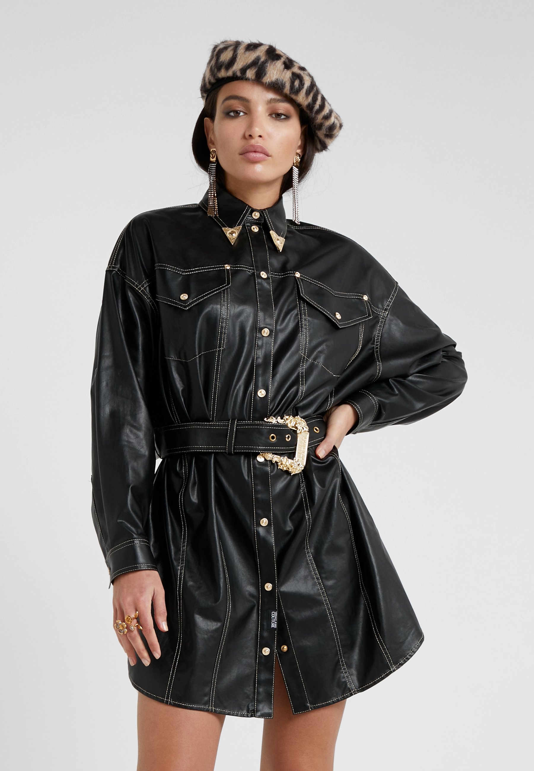 Versace Jeans Couture Skjortekjole nero Zalando.no Versace Jeans Couture Skinnjakke nero Zalando.no