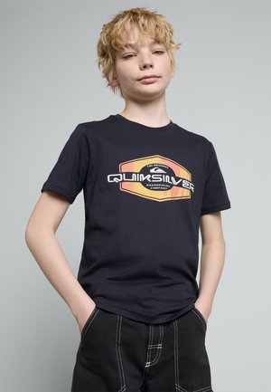 Quiksilver LOCKED UP UNISEX - Camiseta estampada - dark navy