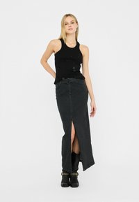 LIU JO WITH BELT - Jupe trapèze - black denim