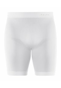 Boxer in cotone bianchi realizzati in tessuto liscio, caratterizzati da una vestibilità aderente, texture a coste e una fascia con logo in vita.