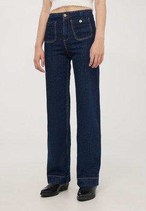 CON BOTTONI  - Jeans a sigaretta - blu denim scuro