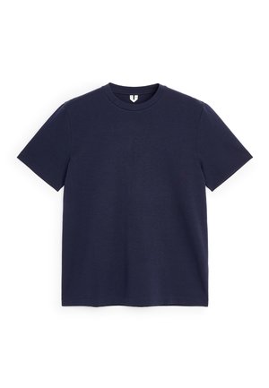 ARKET, ARKET INTERLOCK REGULAR T-SHIRT - T-shirt basique - dark blue