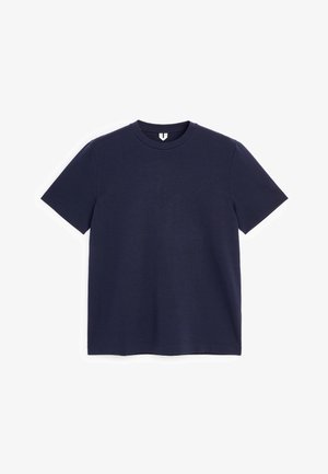 ARKET, ARKET INTERLOCK REGULAR T-SHIRT - T-shirt basique - dark blue