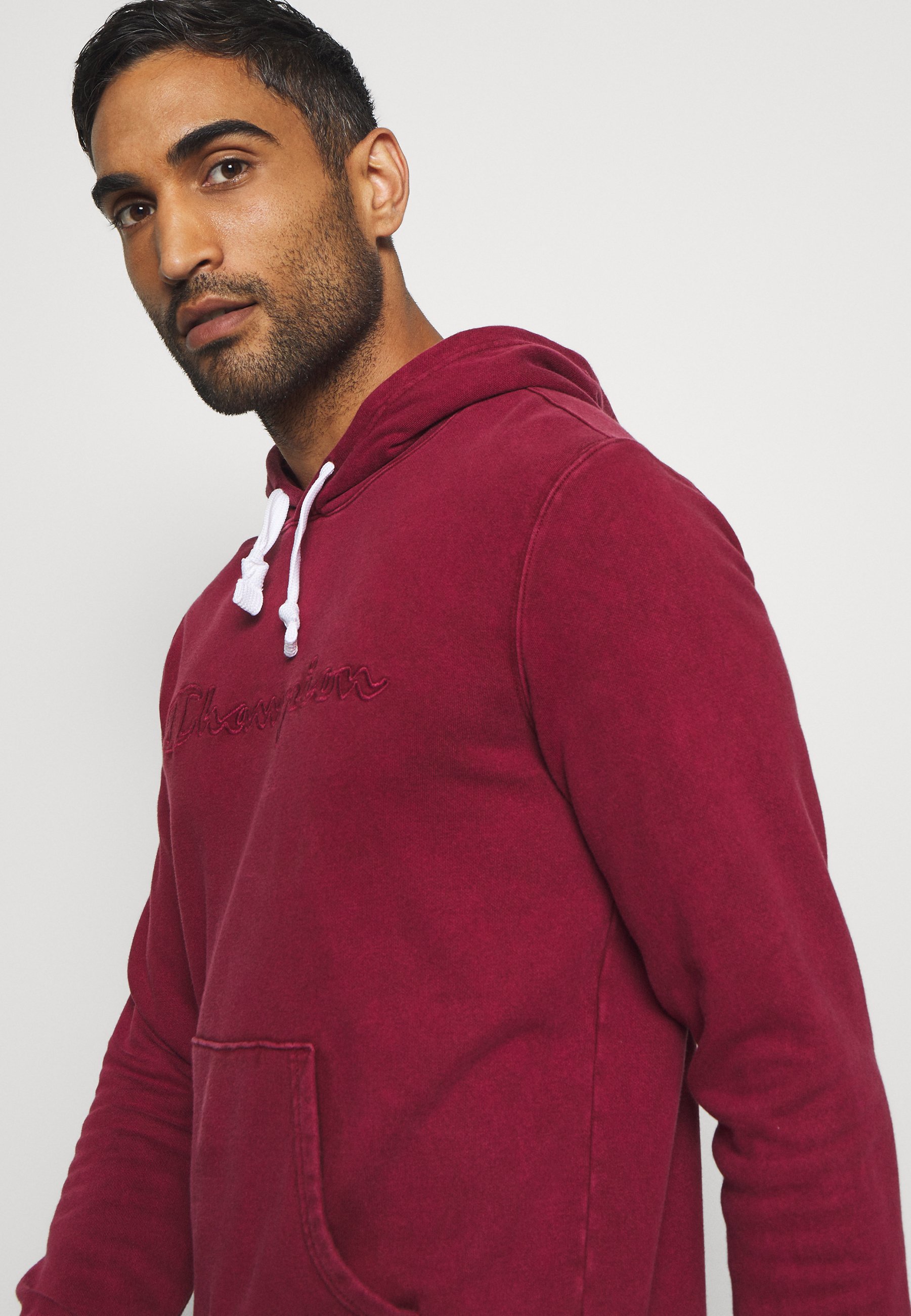 red champion zip up hoodie
