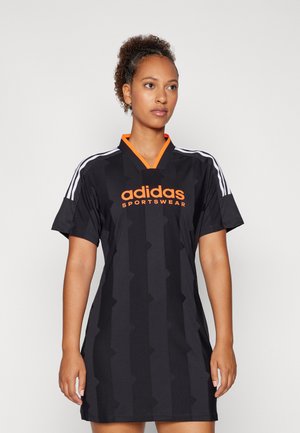 TIRO CUT STRIPES TSHIRT DRESS - Jersey dress - black
