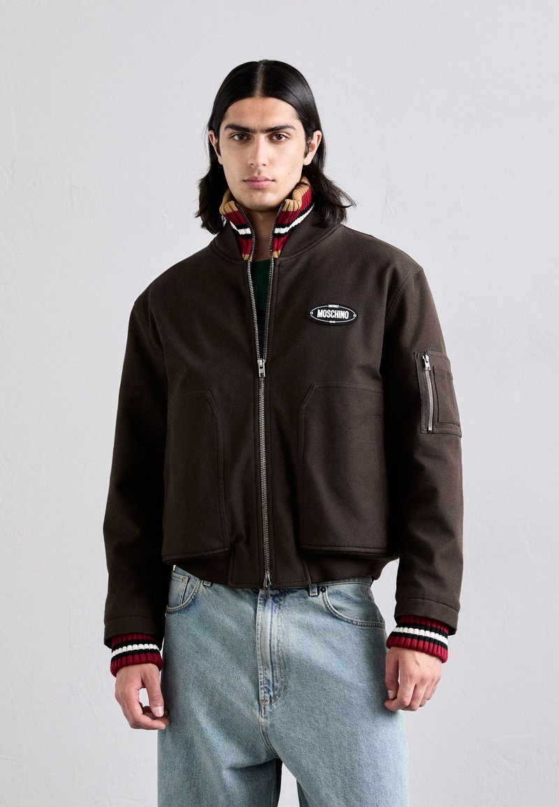 MOSCHINO CAPOSPALLA LUNGO - Μπουφάν τύπου bomber - fantasia marrone