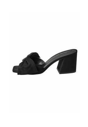 LIV BOW - REGULAR FIT - Magas sarkú papucsszandálok - black