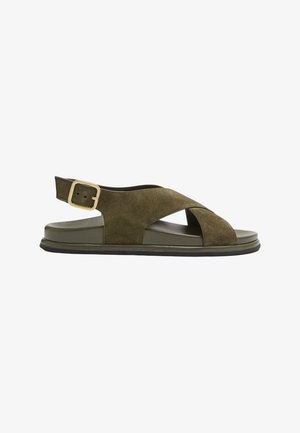 Marks & Spencer, CROSSOVER FOOTBED - Sandaler - olive