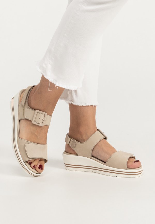 Plateausandalette - beige