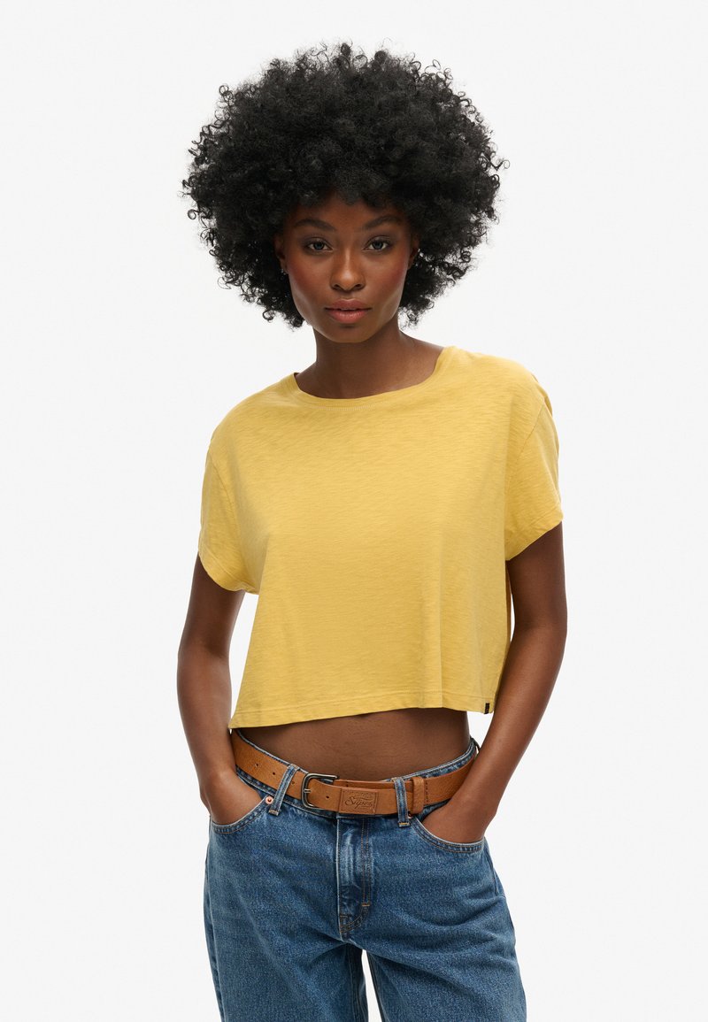 Superdry & Co SLOUCHY CROPPED - Camiseta básica - sauterne yellow