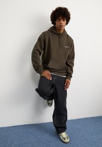 Carhartt WIP HOODED SCRIPT EMBROIDERY - Jersey con capucha - cypress/white